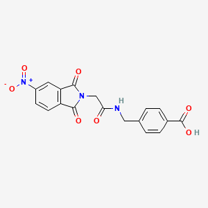 4-({[(5-nitro-1,3-dioxo-1,3-dihydro-2H-isoindol-2-yl)acetyl]amino}methyl)benzoic acid