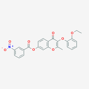 molecular formula C25H19NO8 B3531706 3-(2-ethoxyphenoxy)-2-methyl-4-oxo-4H-chromen-7-yl 3-nitrobenzoate 