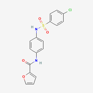 molecular formula C17H13ClN2O4S B3531718 N-(4-{[(4-chlorophenyl)sulfonyl]amino}phenyl)-2-furamide 