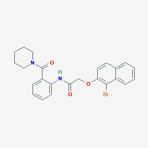 molecular formula C24H23BrN2O3 B3531735 2-[(1-bromo-2-naphthyl)oxy]-N-[2-(1-piperidinylcarbonyl)phenyl]acetamide 