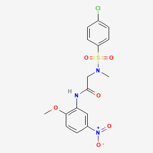 molecular formula C16H16ClN3O6S B3531744 N~2~-[(4-chlorophenyl)sulfonyl]-N~1~-(2-methoxy-5-nitrophenyl)-N~2~-methylglycinamide 