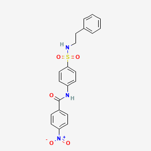 molecular formula C21H19N3O5S B3531753 4-nitro-N-(4-{[(2-phenylethyl)amino]sulfonyl}phenyl)benzamide 