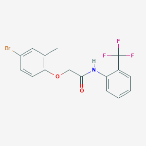 molecular formula C16H13BrF3NO2 B3531757 2-(4-bromo-2-methylphenoxy)-N-[2-(trifluoromethyl)phenyl]acetamide 