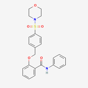 molecular formula C24H24N2O5S B3531762 2-{[4-(4-morpholinylsulfonyl)benzyl]oxy}-N-phenylbenzamide 
