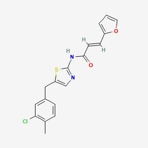 N-[5-(3-chloro-4-methylbenzyl)-1,3-thiazol-2-yl]-3-(2-furyl)acrylamide