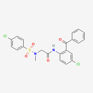 molecular formula C22H18Cl2N2O4S B3531772 N~1~-(2-benzoyl-4-chlorophenyl)-N~2~-[(4-chlorophenyl)sulfonyl]-N~2~-methylglycinamide 