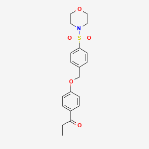 molecular formula C20H23NO5S B3531781 1-(4-{[4-(4-morpholinylsulfonyl)benzyl]oxy}phenyl)-1-propanone 