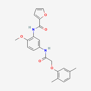 molecular formula C22H22N2O5 B3531792 N-(5-{[(2,5-dimethylphenoxy)acetyl]amino}-2-methoxyphenyl)-2-furamide 