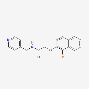 molecular formula C18H15BrN2O2 B3531805 2-[(1-bromo-2-naphthyl)oxy]-N-(4-pyridinylmethyl)acetamide 