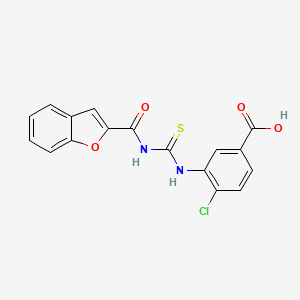 molecular formula C17H11ClN2O4S B3531808 3-({[(1-benzofuran-2-ylcarbonyl)amino]carbonothioyl}amino)-4-chlorobenzoic acid 