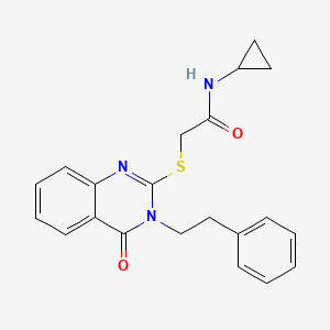 molecular formula C21H21N3O2S B3531810 N-cyclopropyl-2-{[4-oxo-3-(2-phenylethyl)-3,4-dihydro-2-quinazolinyl]thio}acetamide 