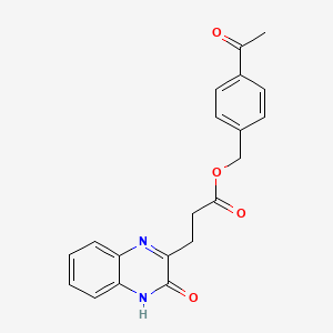 molecular formula C20H18N2O4 B3531826 4-acetylbenzyl 3-(3-hydroxy-2-quinoxalinyl)propanoate 