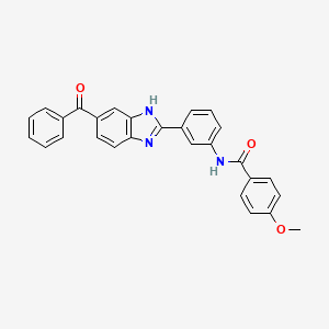 molecular formula C28H21N3O3 B3531828 N-[3-(5-benzoyl-1H-benzimidazol-2-yl)phenyl]-4-methoxybenzamide 