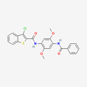 molecular formula C24H19ClN2O4S B3531832 N-[4-(benzoylamino)-2,5-dimethoxyphenyl]-3-chloro-1-benzothiophene-2-carboxamide CAS No. 600122-28-9