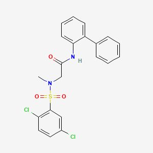 molecular formula C21H18Cl2N2O3S B3531835 N~1~-2-biphenylyl-N~2~-[(2,5-dichlorophenyl)sulfonyl]-N~2~-methylglycinamide 