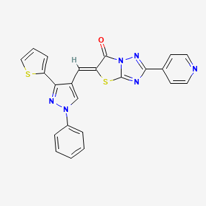 molecular formula C23H14N6OS2 B3531842 5-{[1-phenyl-3-(2-thienyl)-1H-pyrazol-4-yl]methylene}-2-(4-pyridinyl)[1,3]thiazolo[3,2-b][1,2,4]triazol-6(5H)-one 