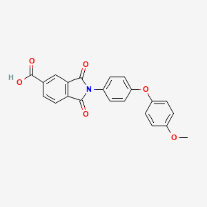 2-[4-(4-methoxyphenoxy)phenyl]-1,3-dioxo-5-isoindolinecarboxylic acid