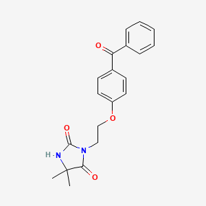 molecular formula C20H20N2O4 B3531856 3-[2-(4-benzoylphenoxy)ethyl]-5,5-dimethyl-2,4-imidazolidinedione 