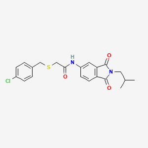 molecular formula C21H21ClN2O3S B3531868 2-[(4-chlorobenzyl)thio]-N-(2-isobutyl-1,3-dioxo-2,3-dihydro-1H-isoindol-5-yl)acetamide 