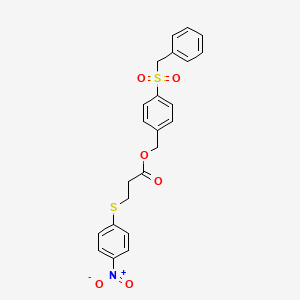 molecular formula C23H21NO6S2 B3531889 4-(benzylsulfonyl)benzyl 3-[(4-nitrophenyl)thio]propanoate 