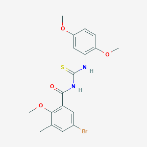 molecular formula C18H19BrN2O4S B3531896 5-bromo-N-{[(2,5-dimethoxyphenyl)amino]carbonothioyl}-2-methoxy-3-methylbenzamide 