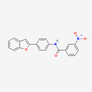 molecular formula C21H14N2O4 B3531902 N-[4-(1-benzofuran-2-yl)phenyl]-3-nitrobenzamide 