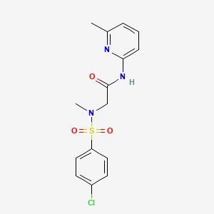 molecular formula C15H16ClN3O3S B3531918 N~2~-[(4-chlorophenyl)sulfonyl]-N~2~-methyl-N~1~-(6-methyl-2-pyridinyl)glycinamide 
