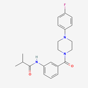 molecular formula C21H24FN3O2 B3531945 N-(3-{[4-(4-fluorophenyl)-1-piperazinyl]carbonyl}phenyl)-2-methylpropanamide 