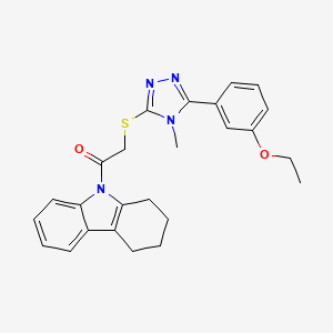 molecular formula C25H26N4O2S B3531971 9-({[5-(3-ethoxyphenyl)-4-methyl-4H-1,2,4-triazol-3-yl]thio}acetyl)-2,3,4,9-tetrahydro-1H-carbazole 