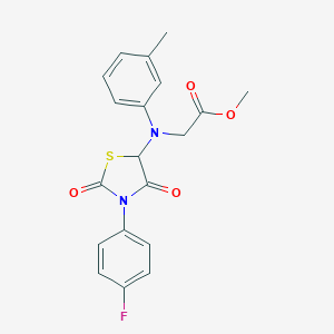 Methyl 2-((3-(4-fluorophenyl)-2,4-dioxothiazolidin-5-yl)(m-tolyl)amino)acetate