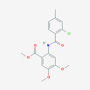 molecular formula C18H18ClNO5 B3532003 methyl 2-[(2-chloro-4-methylbenzoyl)amino]-4,5-dimethoxybenzoate 