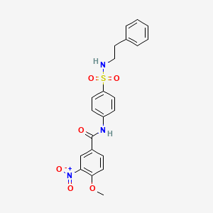 molecular formula C22H21N3O6S B3532005 4-methoxy-3-nitro-N-(4-{[(2-phenylethyl)amino]sulfonyl}phenyl)benzamide 