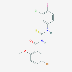 5-bromo-N-{[(3-chloro-4-fluorophenyl)amino]carbonothioyl}-2-methoxybenzamide