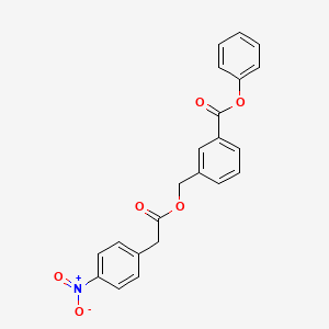 molecular formula C22H17NO6 B3532012 phenyl 3-({[(4-nitrophenyl)acetyl]oxy}methyl)benzoate 