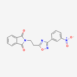 molecular formula C18H12N4O5 B3532022 2-{2-[3-(3-nitrophenyl)-1,2,4-oxadiazol-5-yl]ethyl}-1H-isoindole-1,3(2H)-dione 