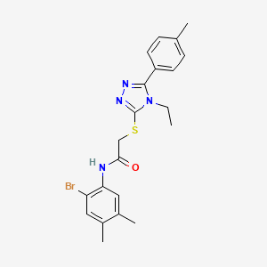 N-(2-bromo-4,5-dimethylphenyl)-2-{[4-ethyl-5-(4-methylphenyl)-4H-1,2,4-triazol-3-yl]thio}acetamide