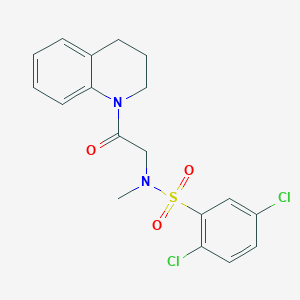 molecular formula C18H18Cl2N2O3S B3532065 2,5-dichloro-N-[2-(3,4-dihydro-1(2H)-quinolinyl)-2-oxoethyl]-N-methylbenzenesulfonamide 