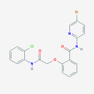 molecular formula C20H15BrClN3O3 B3532081 N-(5-bromo-2-pyridinyl)-2-{2-[(2-chlorophenyl)amino]-2-oxoethoxy}benzamide 