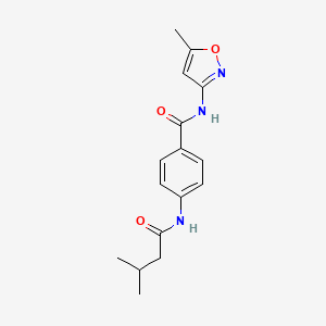 molecular formula C16H19N3O3 B3532085 4-[(3-methylbutanoyl)amino]-N-(5-methyl-3-isoxazolyl)benzamide 