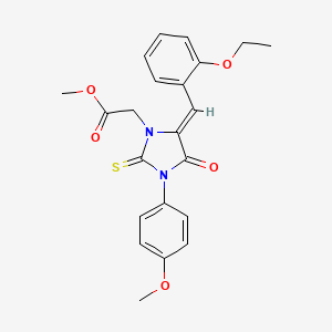 molecular formula C22H22N2O5S B3532095 methyl [5-(2-ethoxybenzylidene)-3-(4-methoxyphenyl)-4-oxo-2-thioxo-1-imidazolidinyl]acetate 