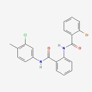 molecular formula C21H16BrClN2O2 B3532099 2-bromo-N-(2-{[(3-chloro-4-methylphenyl)amino]carbonyl}phenyl)benzamide 