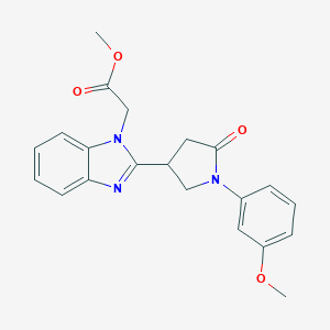 Methyl 2-{2-[1-(3-methoxyphenyl)-5-oxopyrrolidin-3-yl]benzimidazolyl}acetate