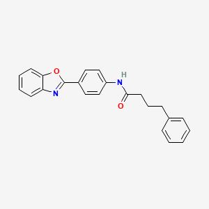 molecular formula C23H20N2O2 B3532116 N-[4-(1,3-benzoxazol-2-yl)phenyl]-4-phenylbutanamide 