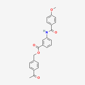 molecular formula C24H21NO5 B3532124 4-acetylbenzyl 3-[(4-methoxybenzoyl)amino]benzoate 