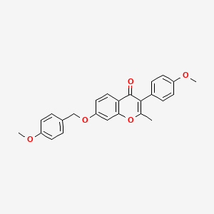 molecular formula C25H22O5 B3532135 7-[(4-methoxybenzyl)oxy]-3-(4-methoxyphenyl)-2-methyl-4H-chromen-4-one 