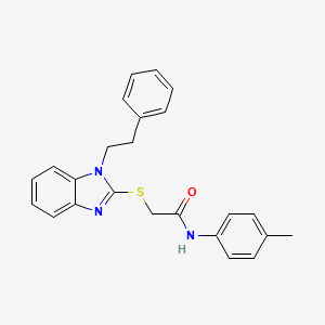 molecular formula C24H23N3OS B3532177 N-(4-methylphenyl)-2-{[1-(2-phenylethyl)-1H-benzimidazol-2-yl]thio}acetamide 