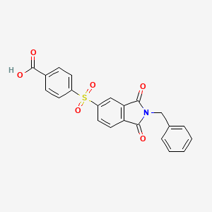 molecular formula C22H15NO6S B3532183 4-[(2-benzyl-1,3-dioxo-2,3-dihydro-1H-isoindol-5-yl)sulfonyl]benzoic acid 