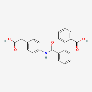 molecular formula C22H17NO5 B3532200 2'-({[4-(carboxymethyl)phenyl]amino}carbonyl)-2-biphenylcarboxylic acid 