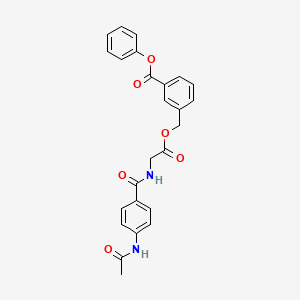molecular formula C25H22N2O6 B3532203 phenyl 3-[({N-[4-(acetylamino)benzoyl]glycyl}oxy)methyl]benzoate 