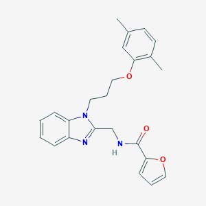 molecular formula C24H25N3O3 B353221 N-[[1-[3-(2,5-dimethylphenoxy)propyl]benzimidazol-2-yl]methyl]furan-2-carboxamide CAS No. 920115-96-4